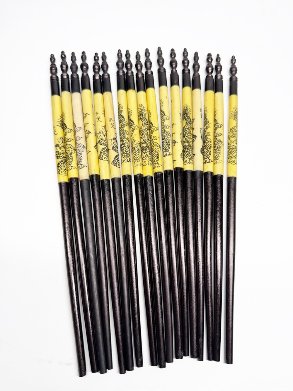 Wood Dragon Design Chopsticks Set of 17